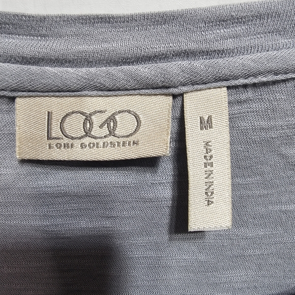 LOGO by Lori Goldstein Gray Embellished Sequin & Bead Tunic Shirt Size Medium. - Picture 5 of 7